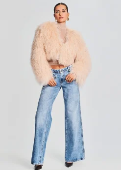 Retrofete Luxe Fur Jacket Tannin Discount