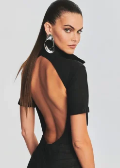 Retrofete Lyla Coated Denim Jumpsuit Waxed Black Sale