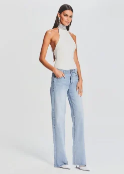 Retrofete Maci Embellished Knit Bodysuit White Flash Sale