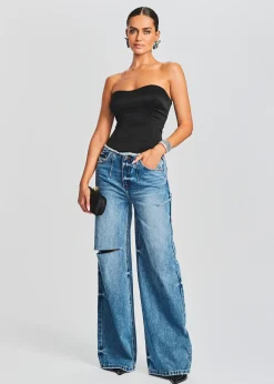 Retrofete Mads Silk Bustier Black Hot