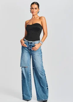Retrofete Mads Silk Bustier Black Hot