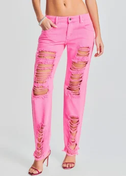 Retrofete Maggie Low Rise Jean Neon Pink Flash Sale