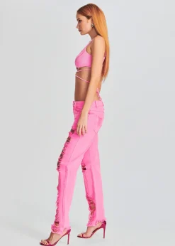 Retrofete Maggie Low Rise Jean Neon Pink Flash Sale