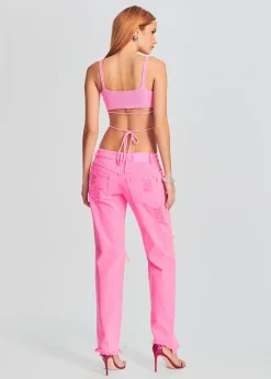 Retrofete Maggie Low Rise Jean Neon Pink Flash Sale
