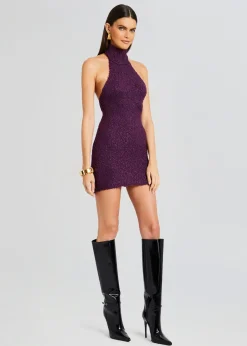 Retrofete Mandy Boucle Dress Eggplant Shop