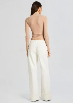 Retrofete Margot Cuffed Boyfriend Jean Off White Hot