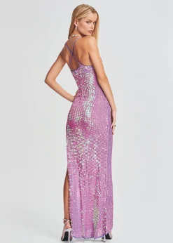Retrofete Marie Sequin Crochet Dress Iridescent Lilac/Pink Flash Sale