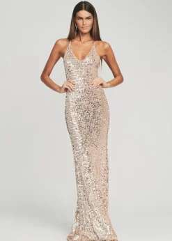 Retrofete Marie Sequin Crochet Dress Rose Gold Store