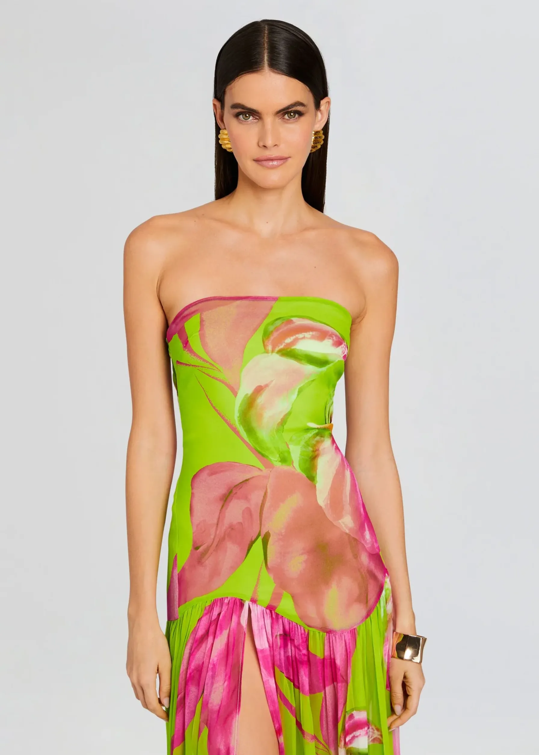 Retrofete Marisol Silk Dress Lime Anthurium Cheap