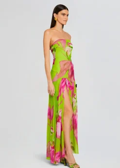 Retrofete Marisol Silk Dress Lime Anthurium Cheap