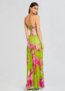 Retrofete Marisol Silk Dress Lime Anthurium Cheap