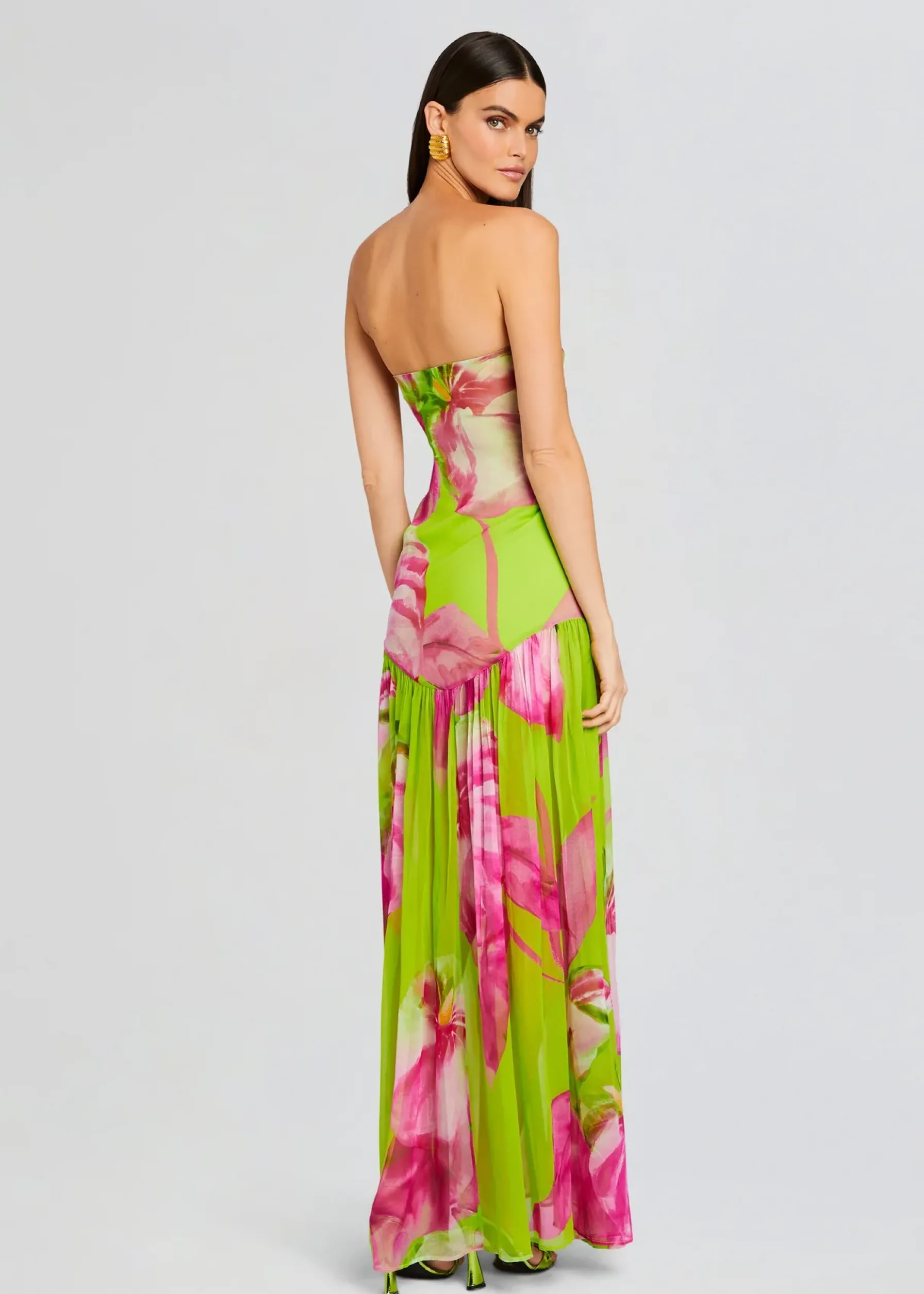 Retrofete Marisol Silk Dress Lime Anthurium Cheap
