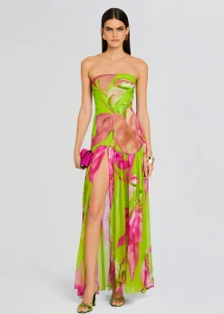Retrofete Marisol Silk Dress Lime Anthurium Discount