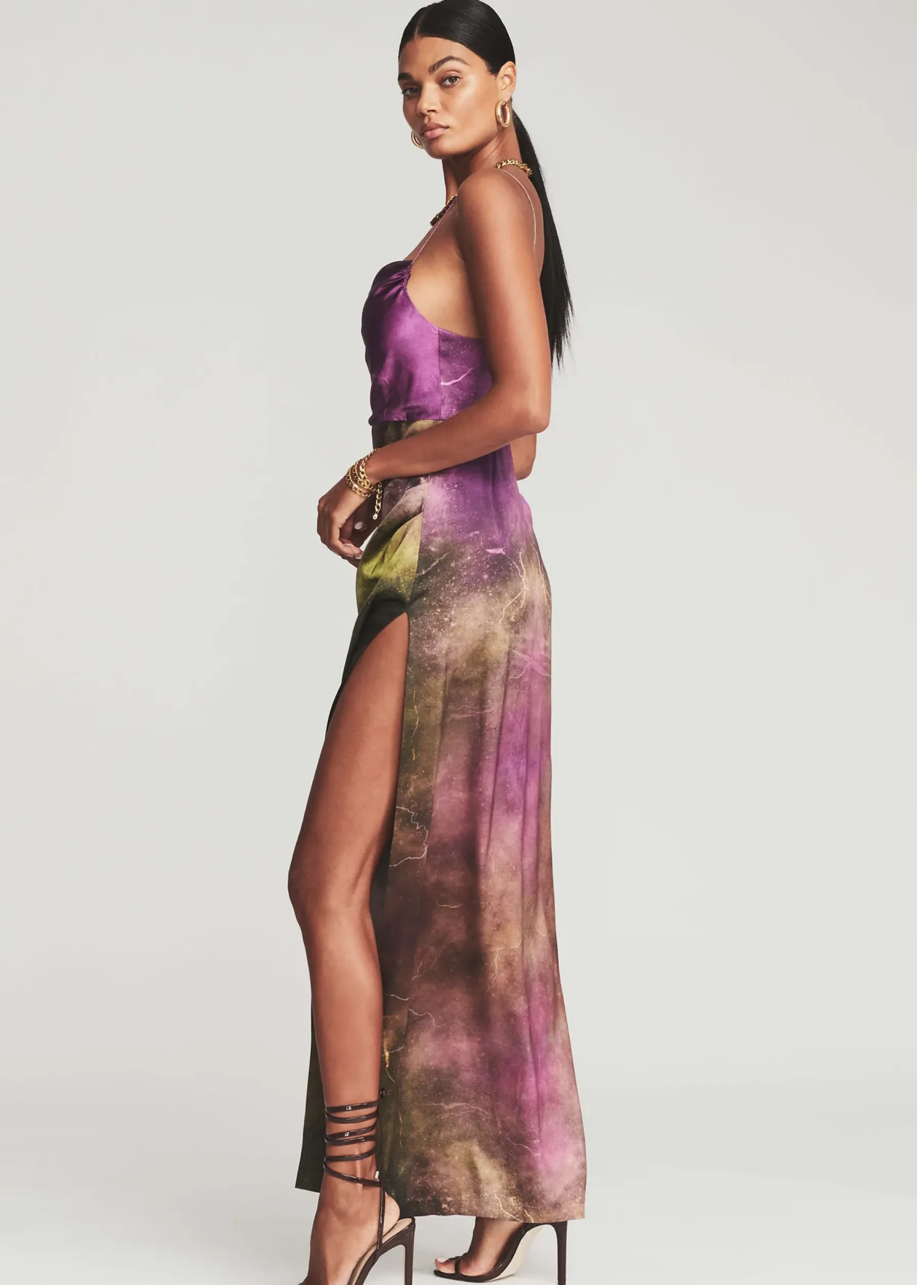Retrofete Marlene Silk Dress Vintage Thunderstorm Cheap