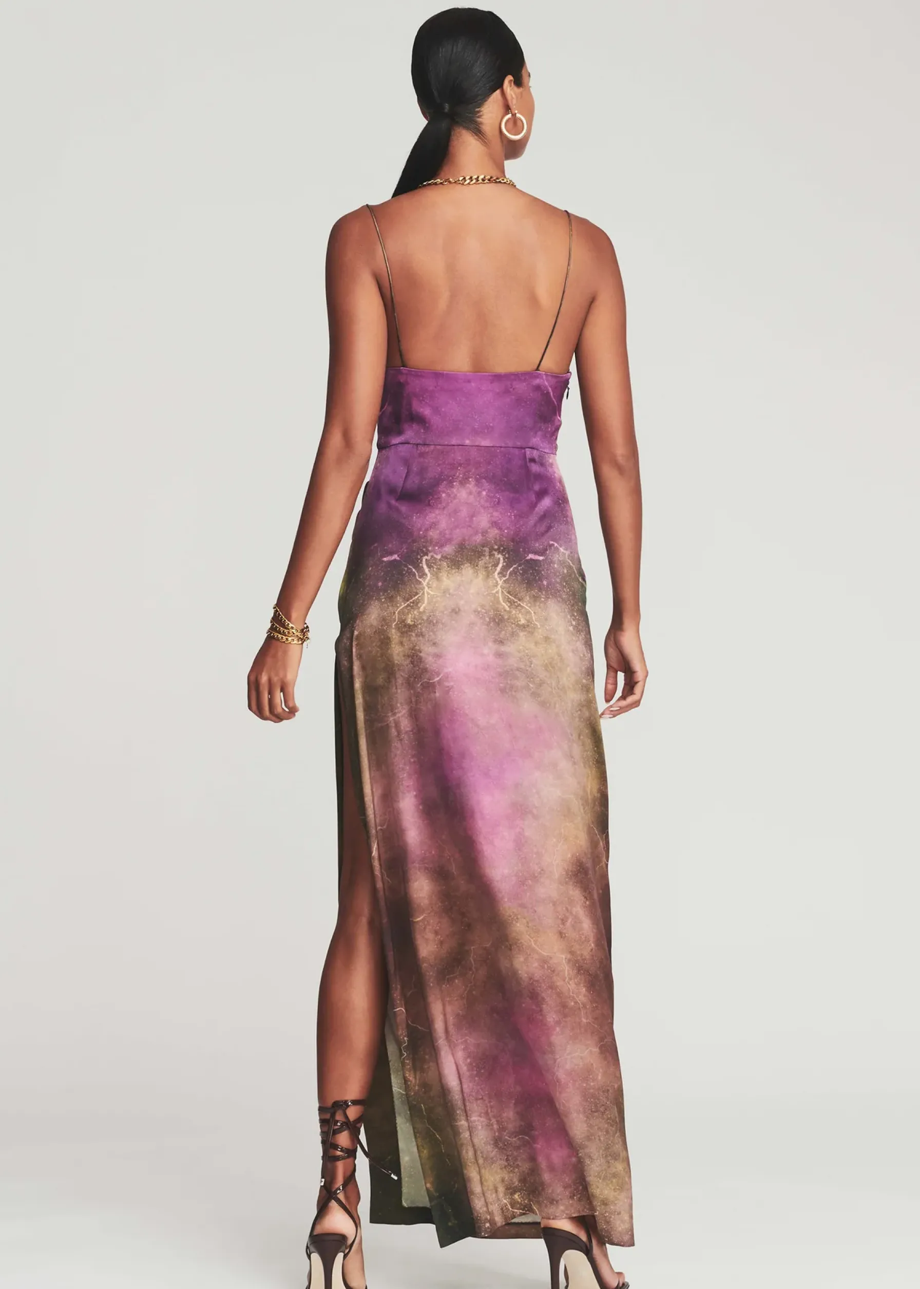 Retrofete Marlene Silk Dress Vintage Thunderstorm Clearance