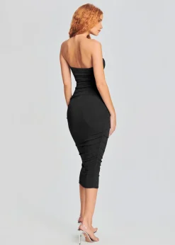 Retrofete Martha Strapless Midi Dress Black Shop