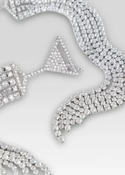 Retrofete Martini Drop Crystal Earring Silver Best Sale
