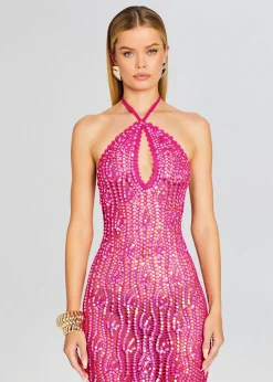 Retrofete Massie Sequin Crochet Dress Paradise Pink Outlet