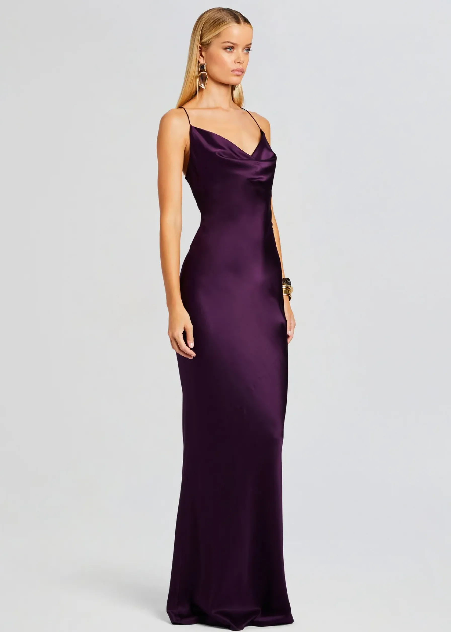 Retrofete Massimo Silk Gown Eggplant Discount
