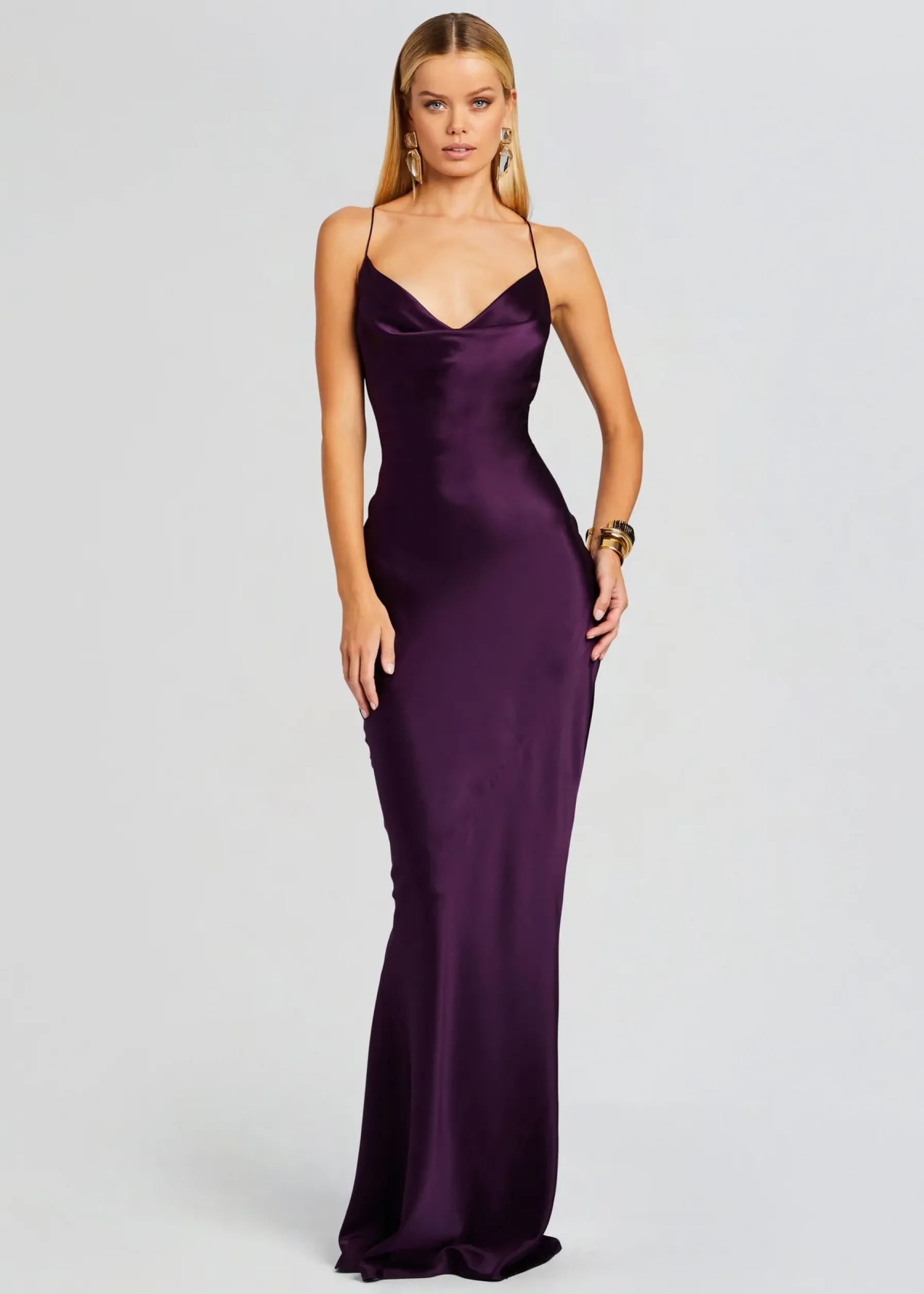 Retrofete Massimo Silk Gown Eggplant Discount