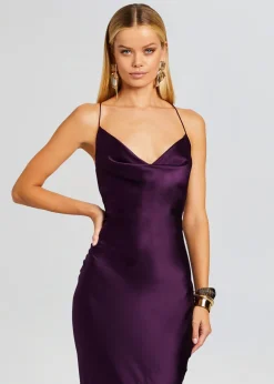 Retrofete Massimo Silk Gown Eggplant Hot