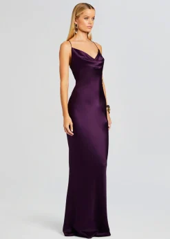 Retrofete Massimo Silk Gown Eggplant Fashion