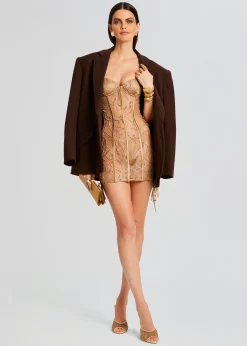 Retrofete Matilda Embellished Lace Dress Tannin Best Sale