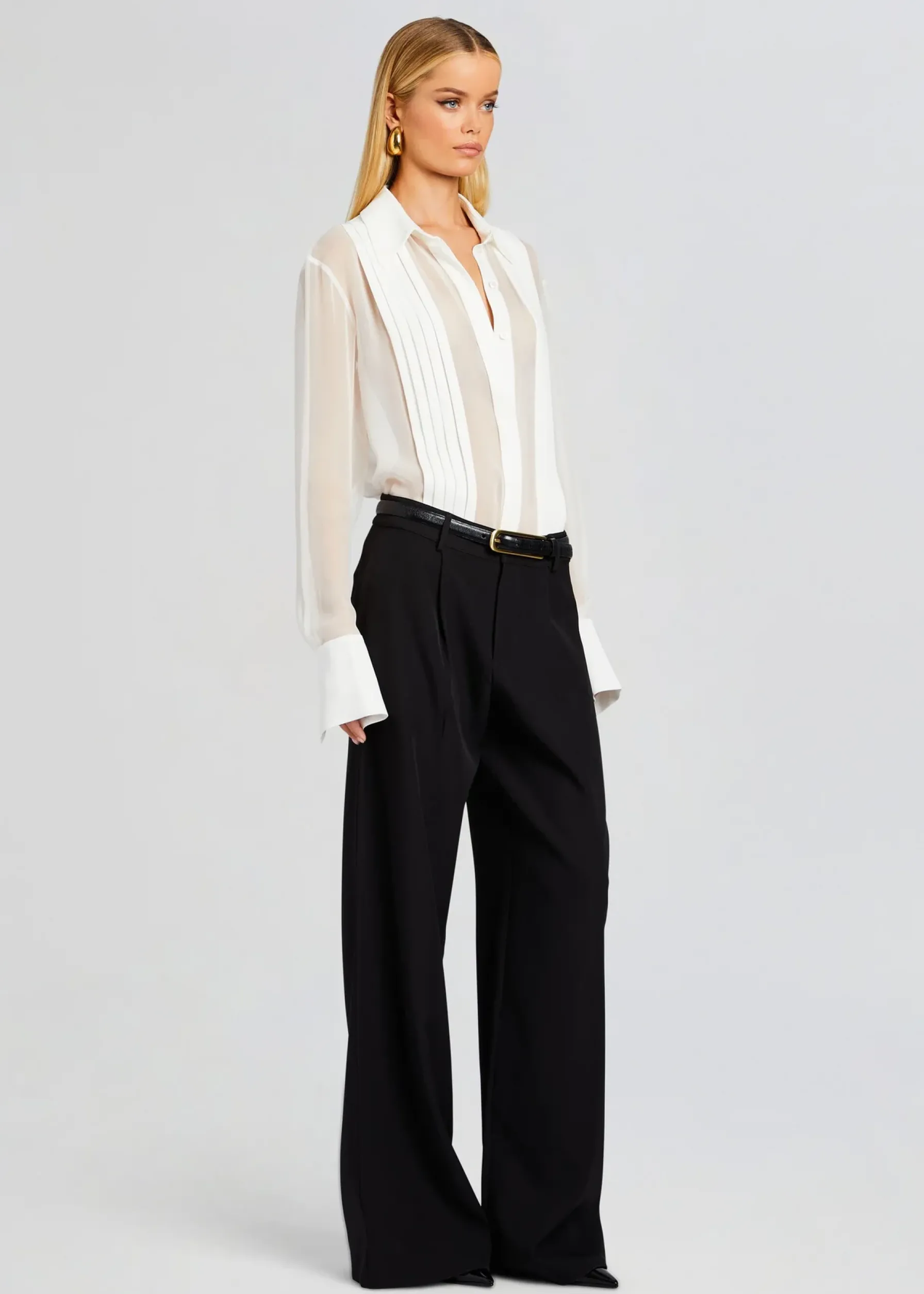 Retrofete Meghan Panelled Silk Blouse White Best Sale