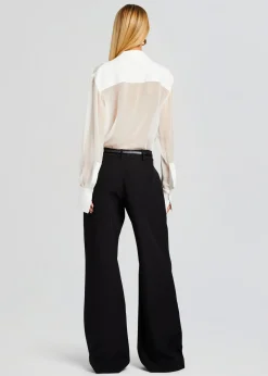 Retrofete Meghan Panelled Silk Blouse White Best Sale