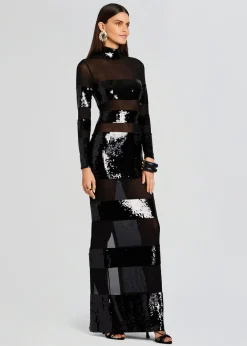 Retrofete Melina Sequin Dress Black Outlet