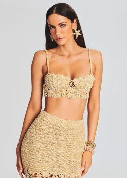 Retrofete Melody Crochet Top Gold Store
