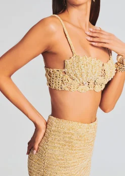 Retrofete Melody Crochet Top Gold Store