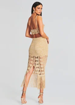 Retrofete Melody Crochet Top Gold Sale