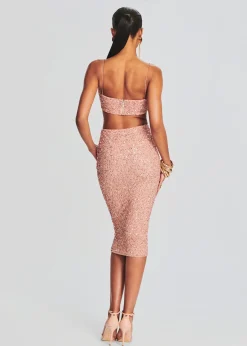 Retrofete Mera Sequin Top Dusty Peach Fashion