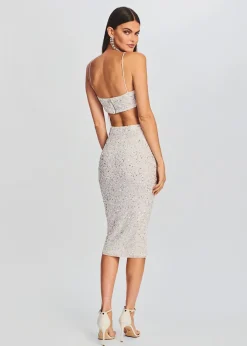 Retrofete Mera Sequin Top Silver White Shop