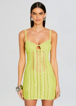 Retrofete Mercey Short Dress Lime Sham Best