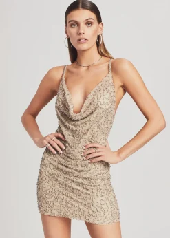 Retrofete Mich Pearl Embellished Sequin Dress Champagne Pearl Online