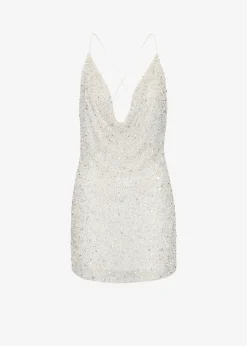 Retrofete Mich Sequin Dress Silver White Best
