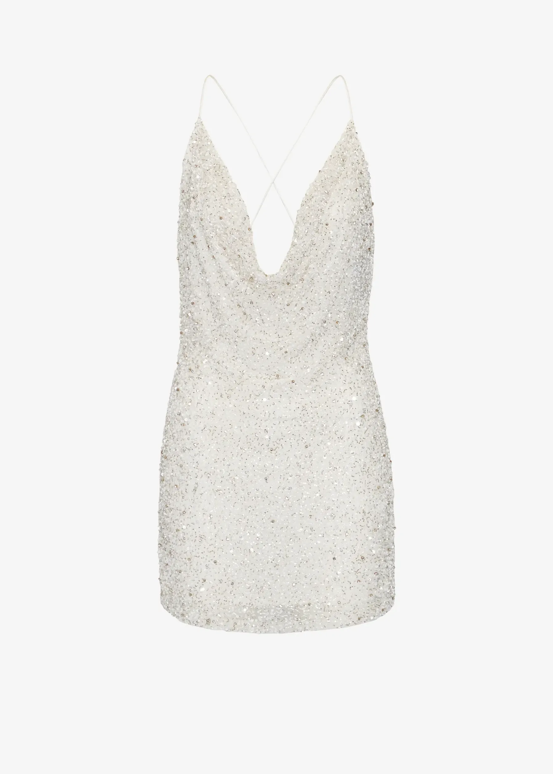 Retrofete Mich Sequin Dress Silver White Best