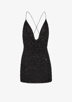 Retrofete Mich Sequin Dress Black New