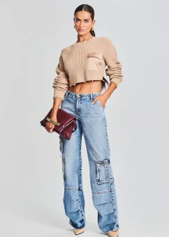 Retrofete Mid Cropped Devin Sweater Tan Cheap