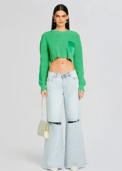 Retrofete Mid Cropped Devin Sweater Pistachio Fashion