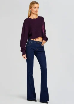 Retrofete Mid Cropped Devin Sweater Eggplant Shop