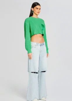 Retrofete Mid Cropped Devin Sweater Pistachio Discount