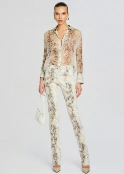 Retrofete Milena Silk Blouse Vintage Snake Clearance