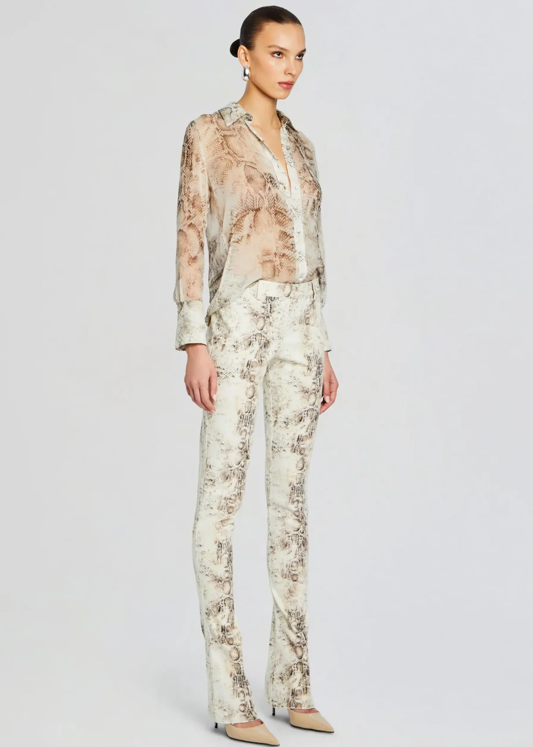 Retrofete Milena Silk Blouse Vintage Snake Clearance