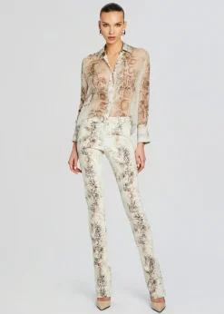 Retrofete Milena Silk Blouse Vintage Snake Clearance