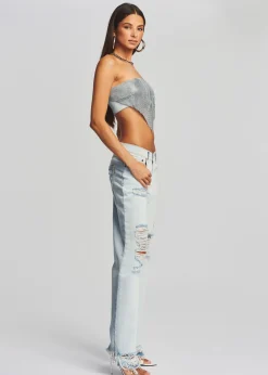Retrofete Milos Embellished Chainmail Top Romano Denim Online
