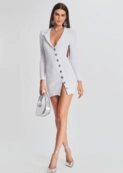 Retrofete Mimi Rib Knit Dress White Cheap