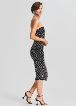 Retrofete Minetta Embellished Chiffon Dress Black Fashion